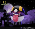 【Pre order】Night Cat Studio Pokemon Ultra Ball Gengar&Moon Ball Haunter 1/1 Resin Statue - Image 4