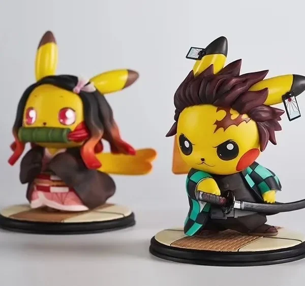 【Pre order】GHOST Pikachu Cos ​Demon Slayer: Kimetsu no Yaiba Kamado Nezuko ​​​ Tanjirou ​Resin Statue Deposit