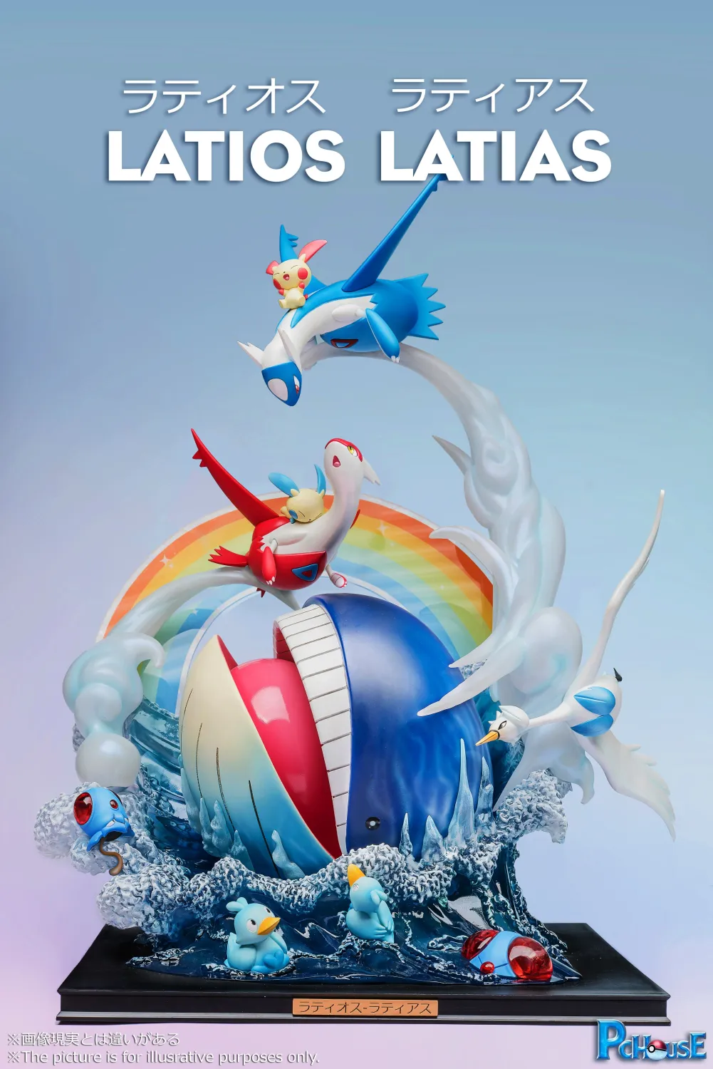 95c7d06c2f595589 【In Stock】Pc House Pokemon Latios Latias Resin Statue - Image 1