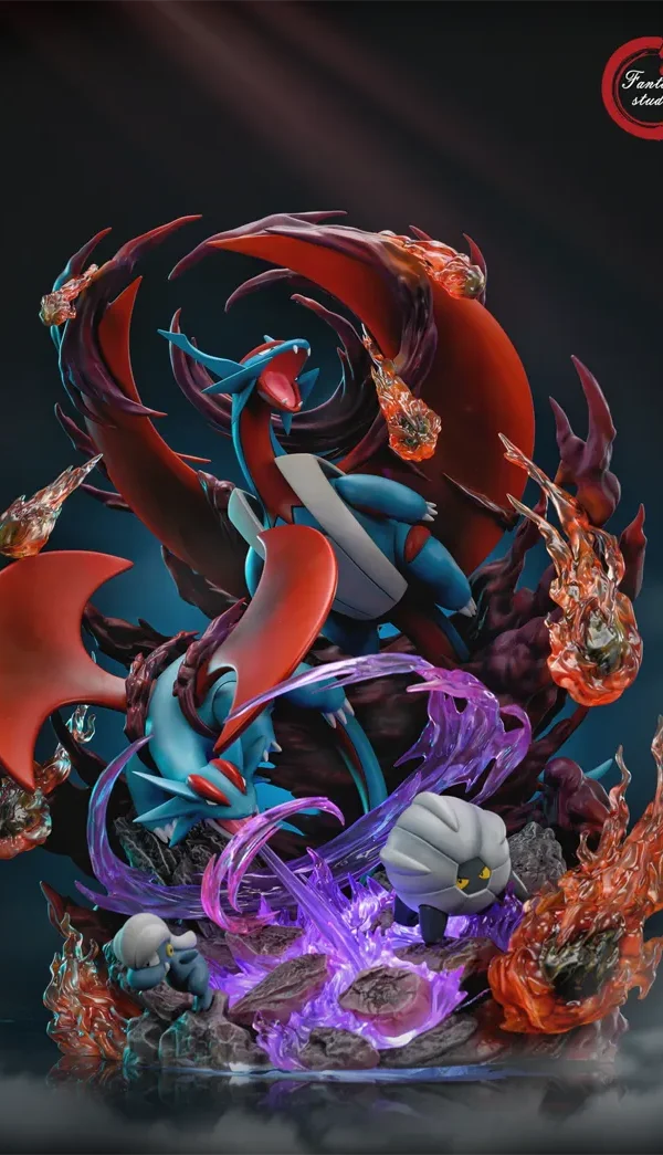 【In Stock】Fantasy Studio Pokemon GX Evolution Series Chapter 7 Salanance Family Dragon Resin Statue