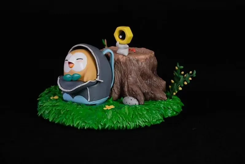 a36f13ffffa63342 【Pre order】Woodpecker Studio Pokemon Rowlet And Meltan Resin Statue Deposit - Image 1