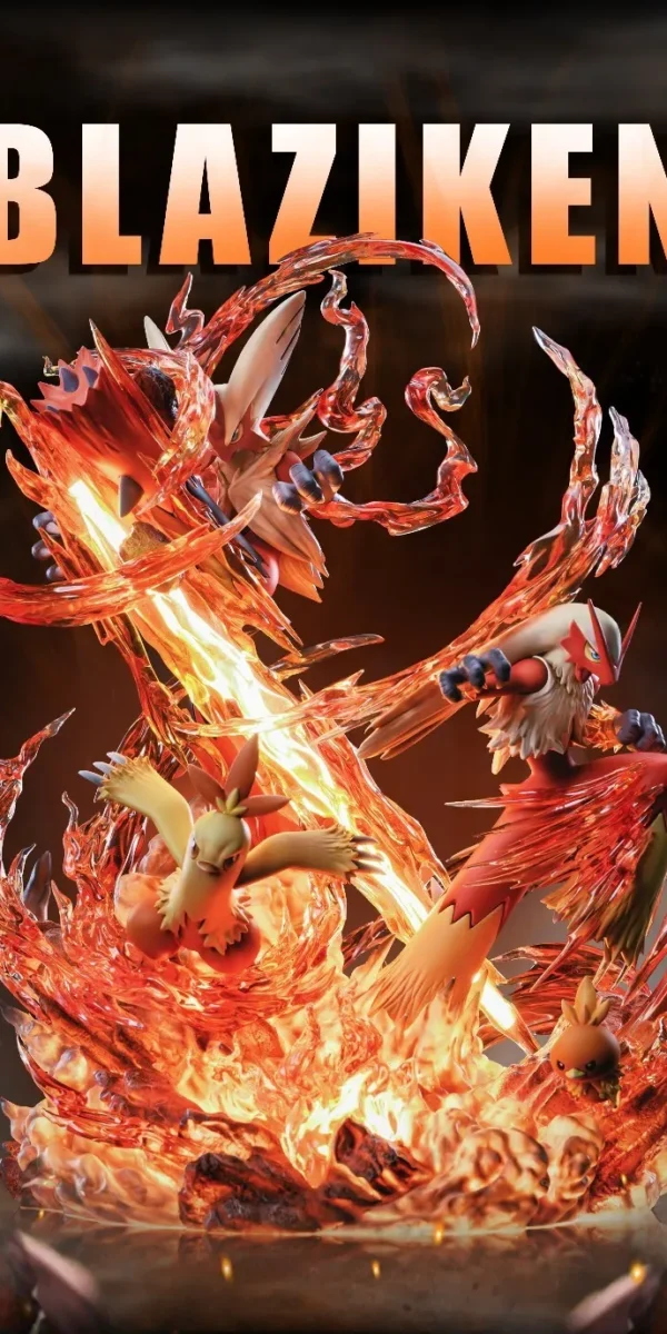 【In Stock】Fantasy studio Pokemon GX Evolutionary group Blaziken Resin Statue