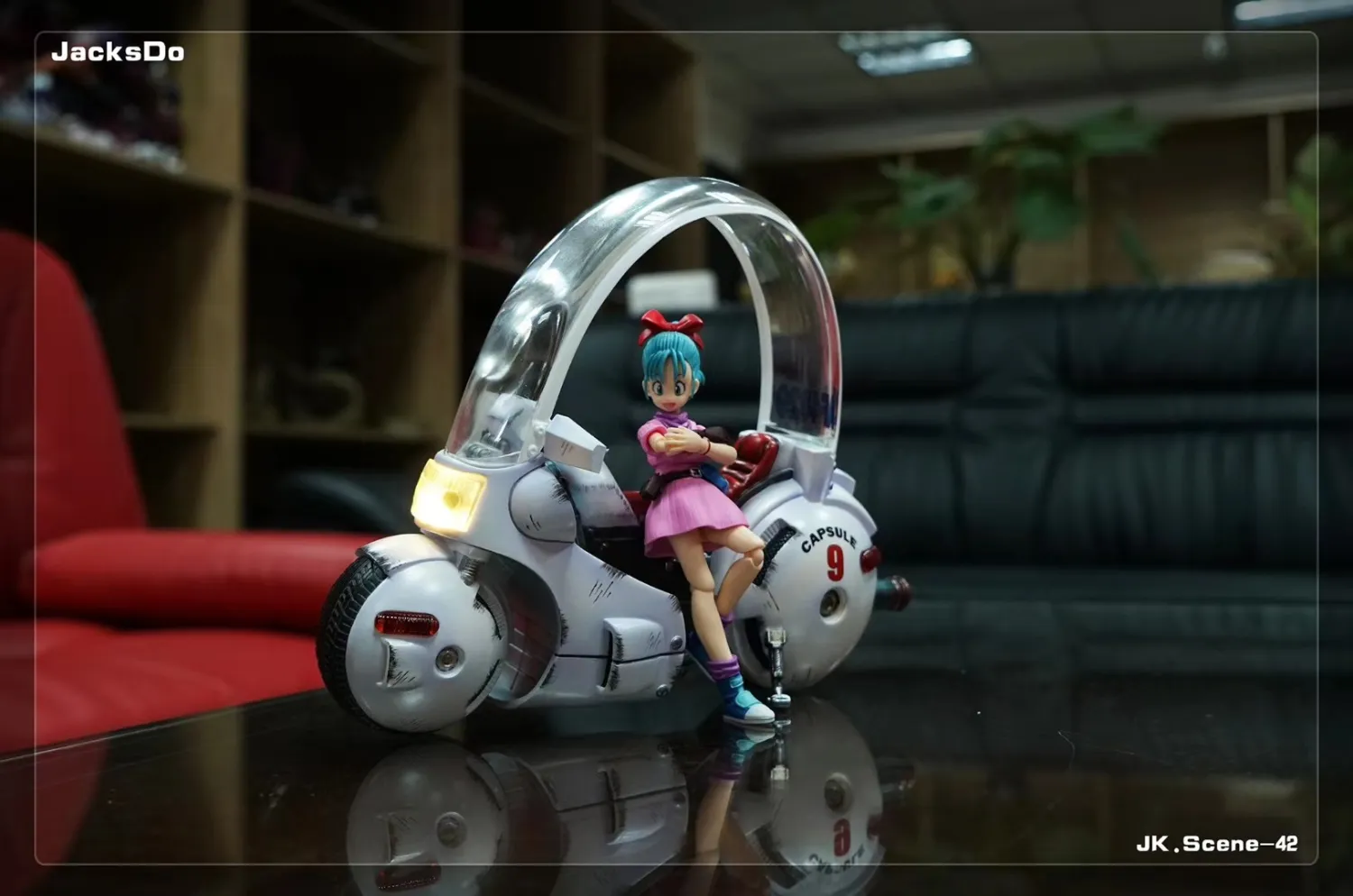 c23b279df007fa93 【In Stock】JacksDo Dragon Ball Z Bulma Motorcycle Resin Statue - Image 1