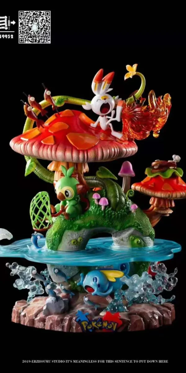【In Stock】ER ZHOU MU Studio Pokemon Grookey&Scorbunny&Sobble Resin Statue