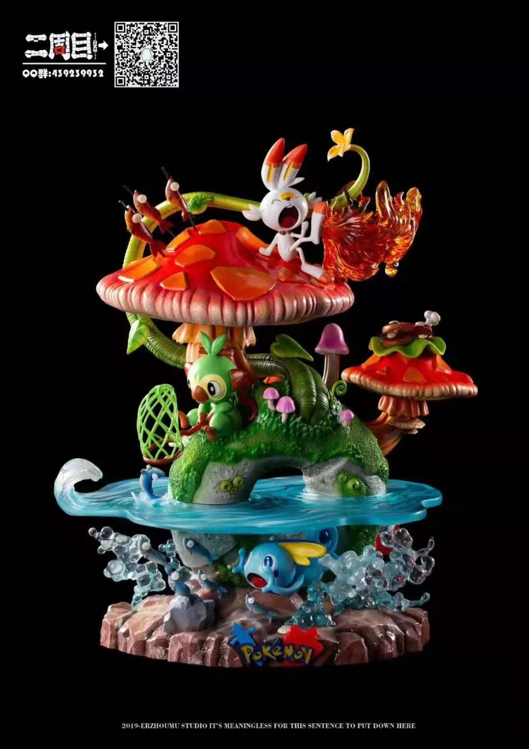 c5f8c9b060259644 【In Stock】ER ZHOU MU Studio Pokemon Grookey&Scorbunny&Sobble Resin Statue - Image 1