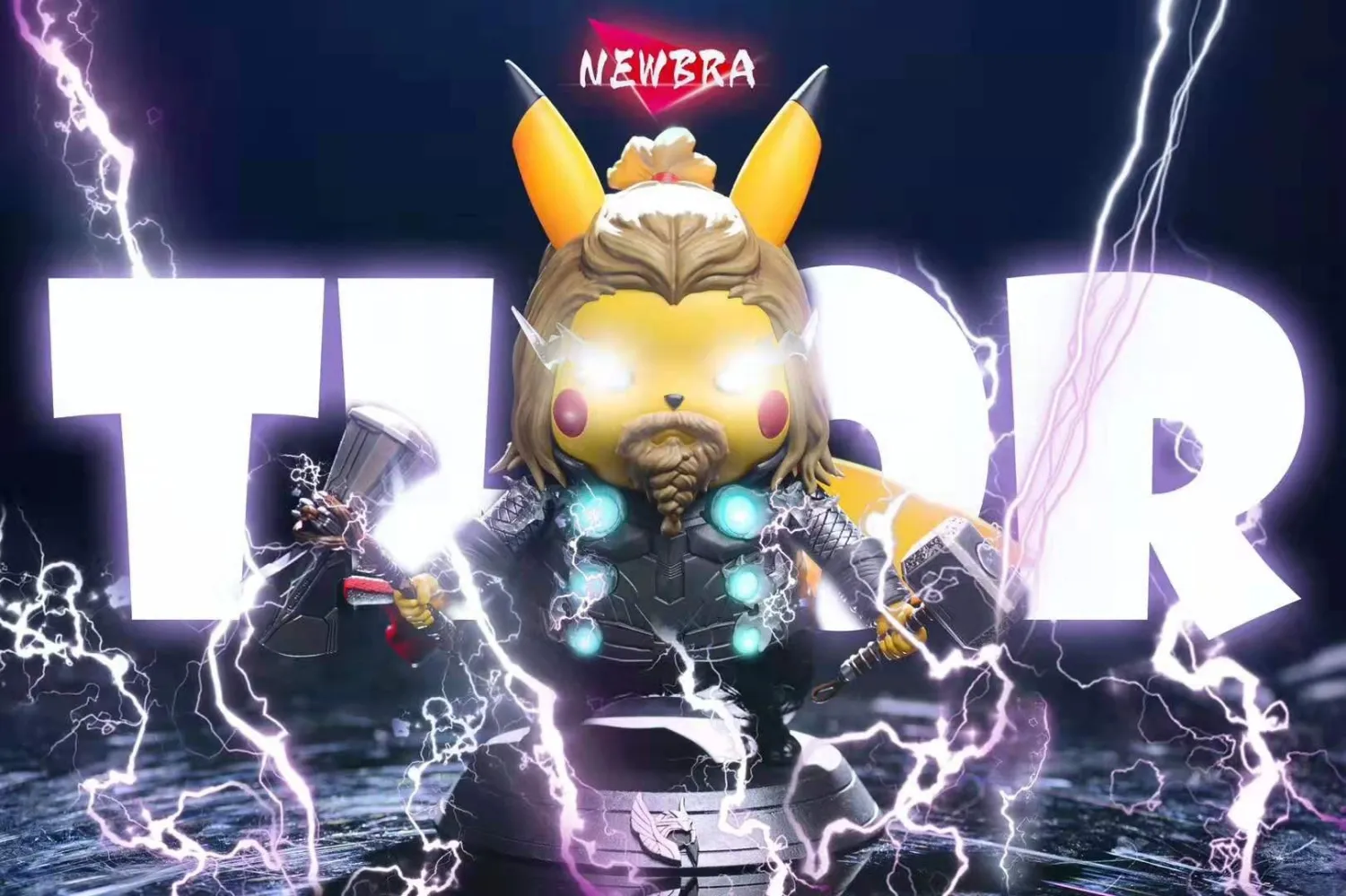 c668adb92b5ebf6c 【In Stock】NEWBRA Studio Pokemon The Avengers Thor Pikachu Resin Statue - Image 1