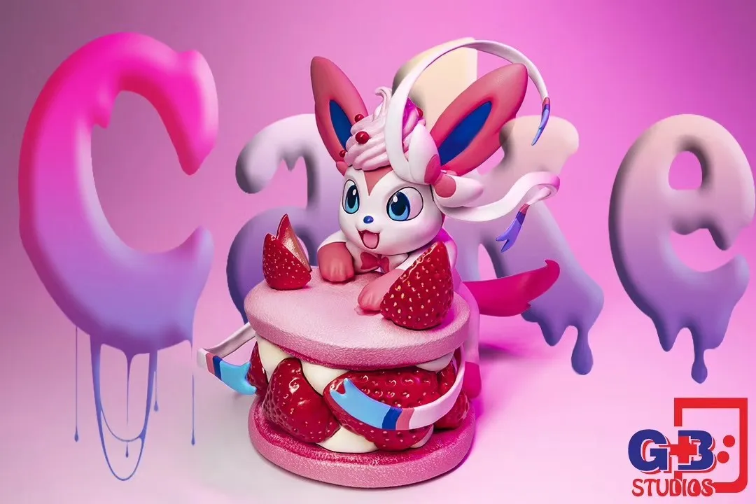 d88f9cd9ed63f6b2 【Pre order】GB Studio Pokemon “Delicious Foods” Sylveon&Mew Resin Statue Deposit - Image 1