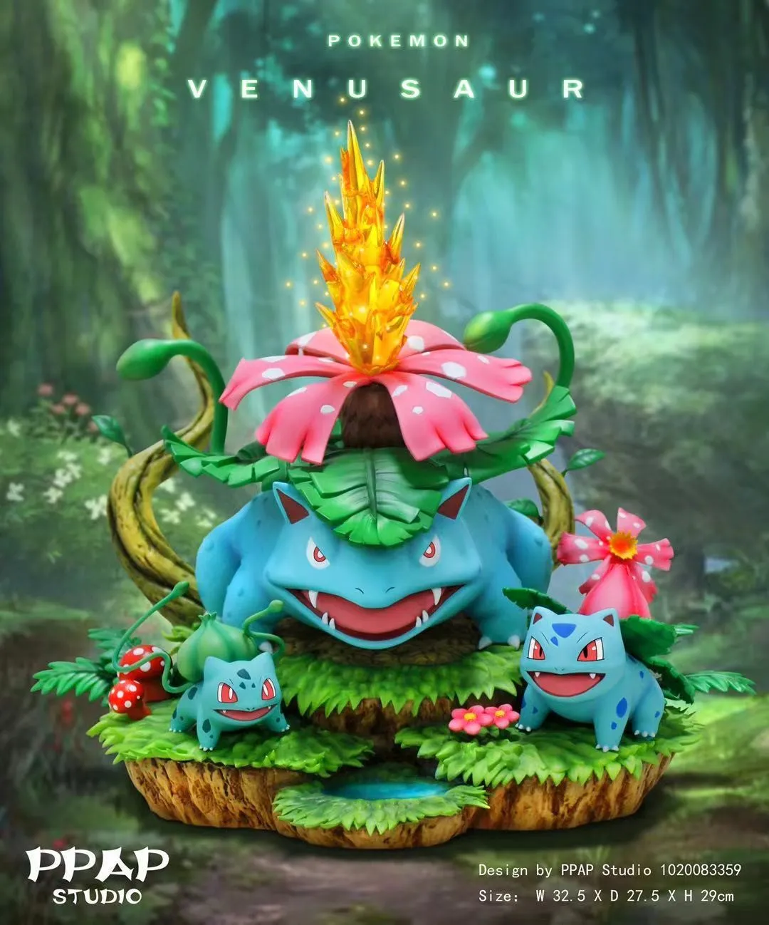 da88284bc1aba959 【Pre order】PPAP Studio Pokemon Venusaur Family Resin Statue Deposit - Image 1