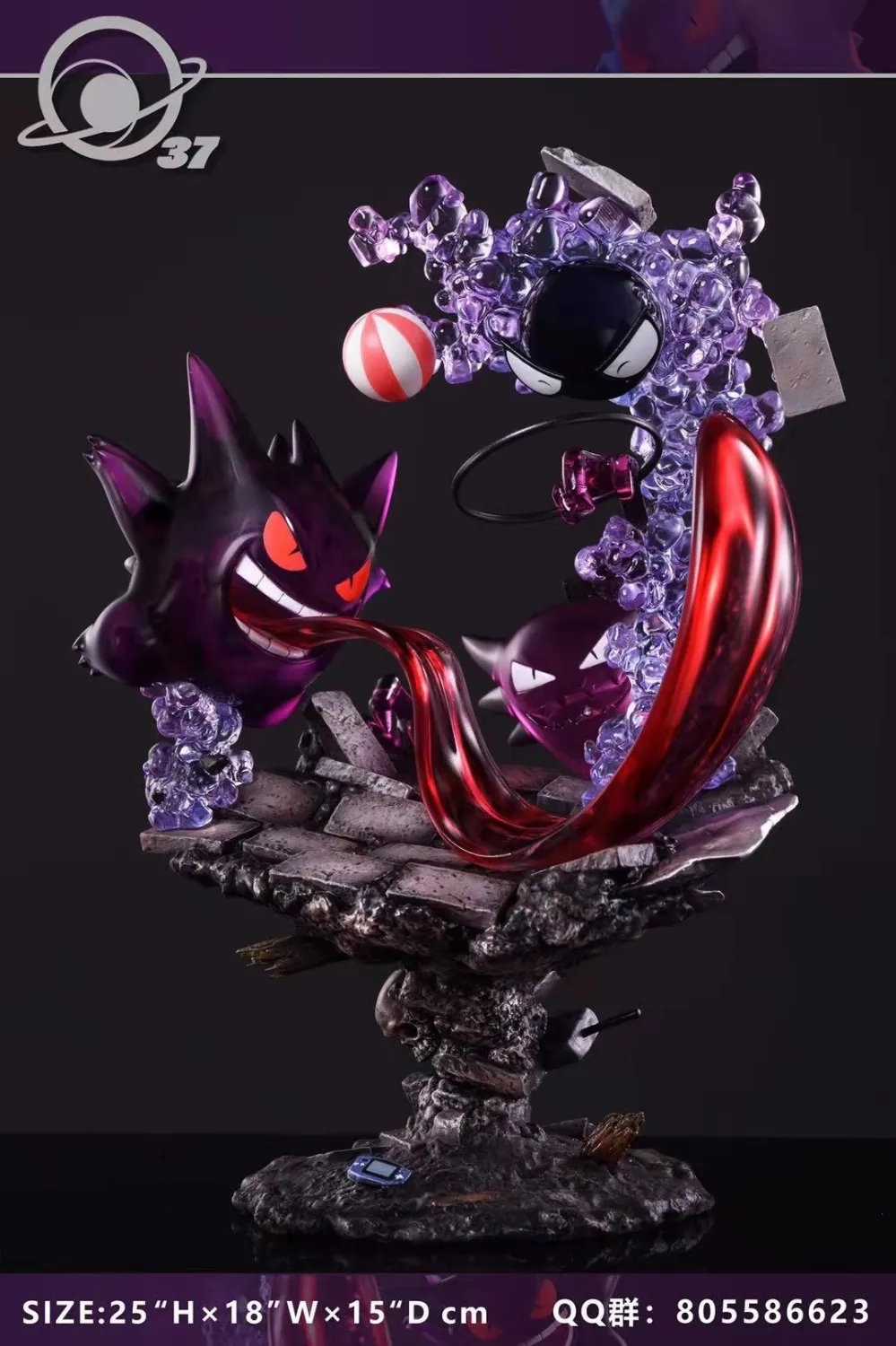 e112cfe3320aabd5 (1) 【Pre order】 37lab Studio Pokemon Gastly Haunter Gengar Family ゴース Resin Statue Deposit - Image 1
