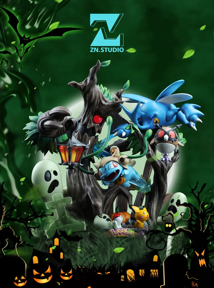 f1a137b600c96faa 【In Stock】ZN Studio Pokemon Halloween Bulbasaur Hand Over Your Seeds Quickly Resin Statue - Image 1