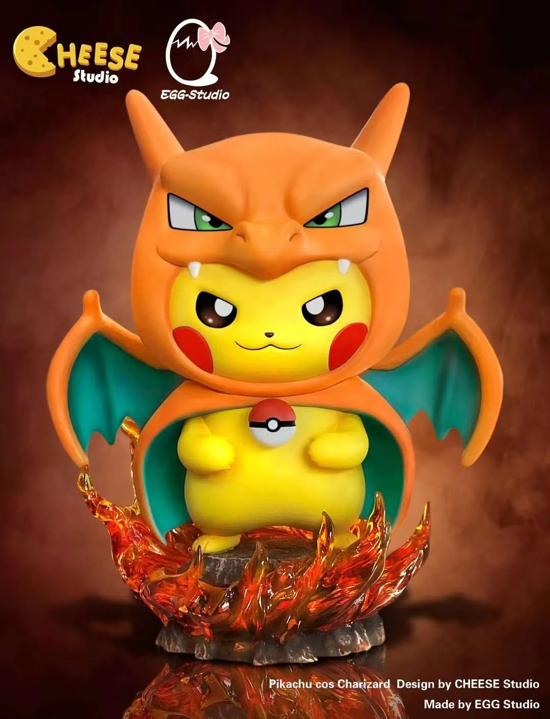 f9e5b3b0b582f6a7 【Pre order】CHEESE&EGG Studio Pokemon Charizard turns into Pikachu resin statue - Image 1