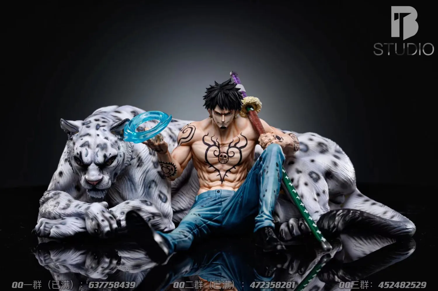 0ef808b7387edfcb (1) 【In Stock】BT Studio One Piece Sitting posture Trafalgar D. Water Law Resin Statue - Image 1