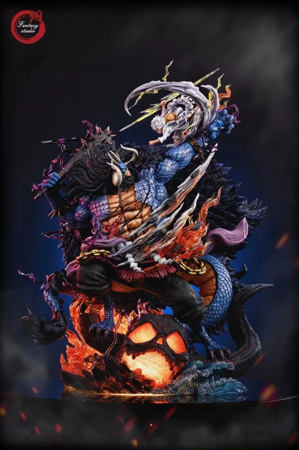 18f3a54a1f937fac 【In Stock】Fantasy Studio One Piece Luffy Gear Five NIKA Vs Kaido Resin statue - Image 1