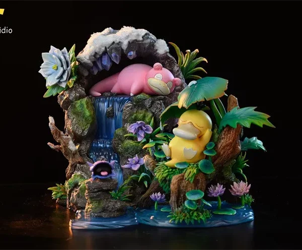 【In Stock】DM-STUDIO Pokemon Sleep series Psyduck & Slowpoke Resin Statue (Spliceable)