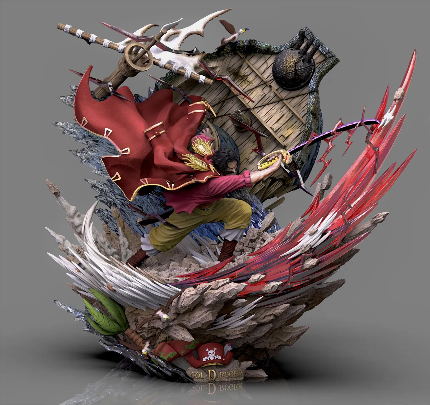 34c7f37ffae9b536 【In Stock】CUBE Studio - One Piece Gol D. Roger Large Scale Statue - Image 1