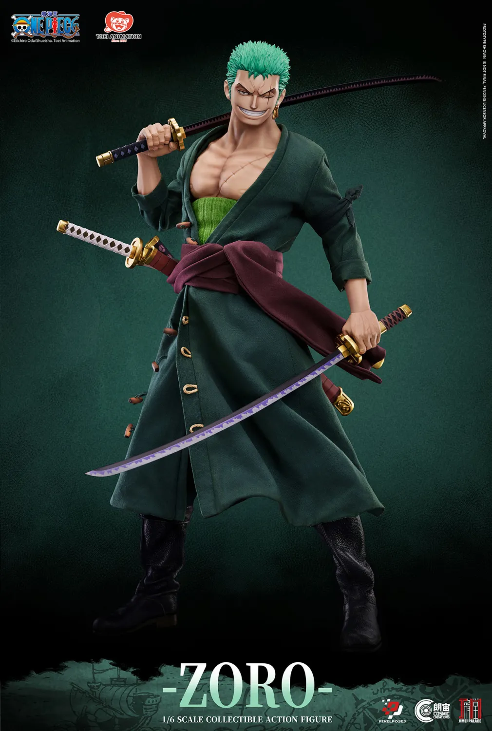 6f3a9f190879c6d6 【Pre order】Pixel Poses 1/6 PVC One Piece Zoro Silicone Action Figure (Copyright) - Image 1