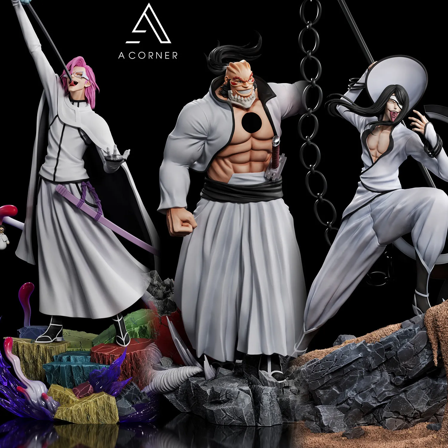 86b0a470ef89bbda 【Pre order】AC Studio 1/6 Bleach Yammy Llargo & Nnoitra Gilga & Szayelaporro Granz - Image 1