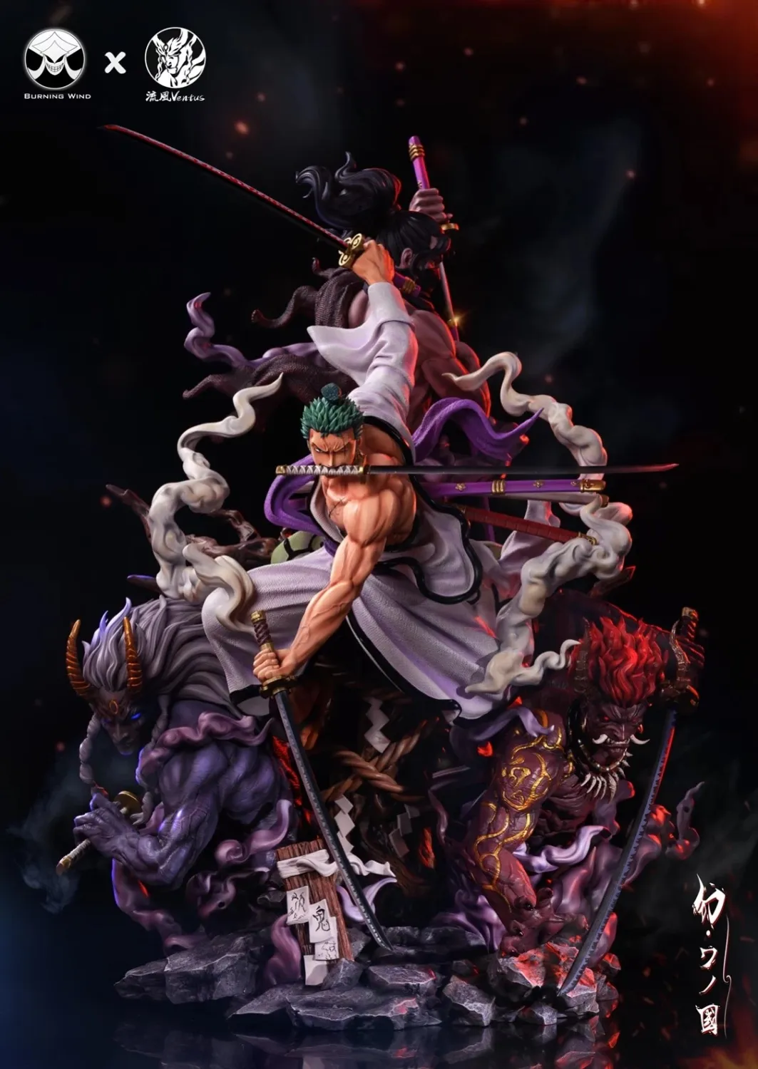 8aaf76c87cd9eb4a 【In Stock】Burning Wind Studio One Piece Wano Ghost Sword Zoro 1/6 Scale Resin Statue - Image 1