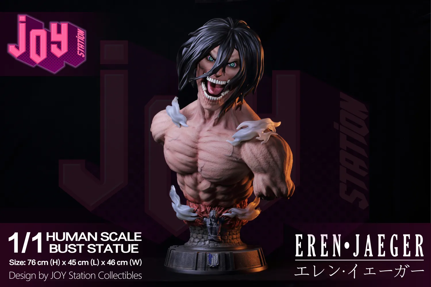 90cb5b730de554e9 【In Stock】JOY Station collection Attack on Titan Eren Jaeger & Shingeki no kyojin Bust Resin Statue - Image 1