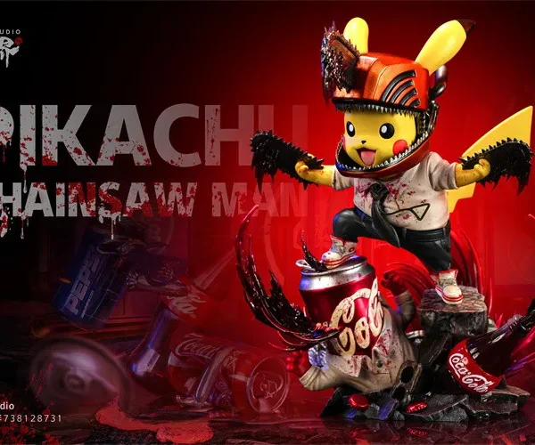 【Pre order】WanJie Studio Pokemon Pikachu Cos Chainsaw Man-Denji Resin Statue