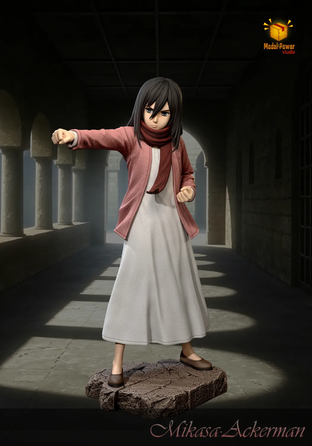 bd5e90ddc1737f7a 【Pre order】Model Power Studio Kid Mikasa Ackerman - Image 1