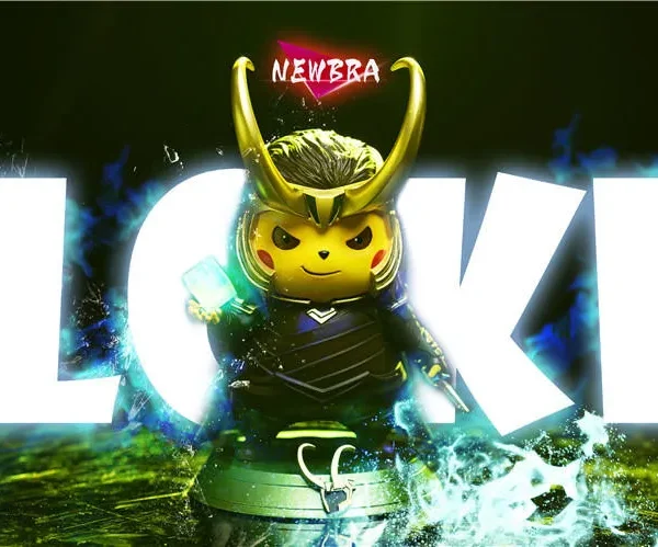 【In Stock】NEWBRA Studio Pokemon The Avengers Loki Pikachu Resin Statue