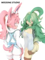 Zhu Yi Wan Jia Studio – Furry Sylveon x Leafeon Pokémon Themed Resin Collectible - Image 8