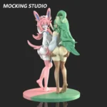 Zhu Yi Wan Jia Studio – Furry Sylveon x Leafeon Pokémon Themed Resin Collectible - Image 3