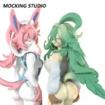 Zhu Yi Wan Jia Studio – Furry Sylveon x Leafeon Pokémon Themed Resin Collectible - Image 4