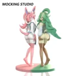 Zhu Yi Wan Jia Studio – Furry Sylveon x Leafeon Pokémon Themed Resin Collectible - Image 20