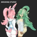 Zhu Yi Wan Jia Studio – Furry Sylveon x Leafeon Pokémon Themed Resin Collectible - Image 13