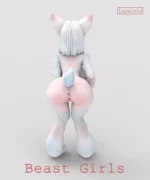 Lupacols Studio – Furry Kemono Musume Series Pink × White Kemono Musume Licensed Silicone Sex Doll - Image 12