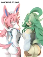Zhu Yi Wan Jia Studio – Furry Sylveon x Leafeon Pokémon Themed Resin Collectible - Image 7