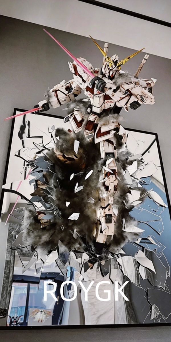 Unicorn Gundam Broken Mirror normal type with red light 1:48 mega
