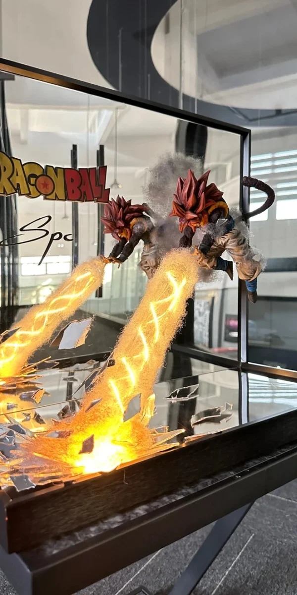 GOKU and Vegeta merging one striking out of the broken mirror dragonball