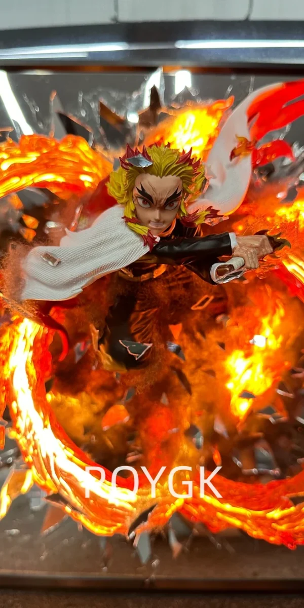 Demon slayer Rengoku Kyoujurou striking from broken mirror 50*60cm