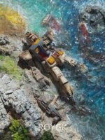 Damaged Gundam × Coastal Seascape 3D Miniature Wall Art - Image 3