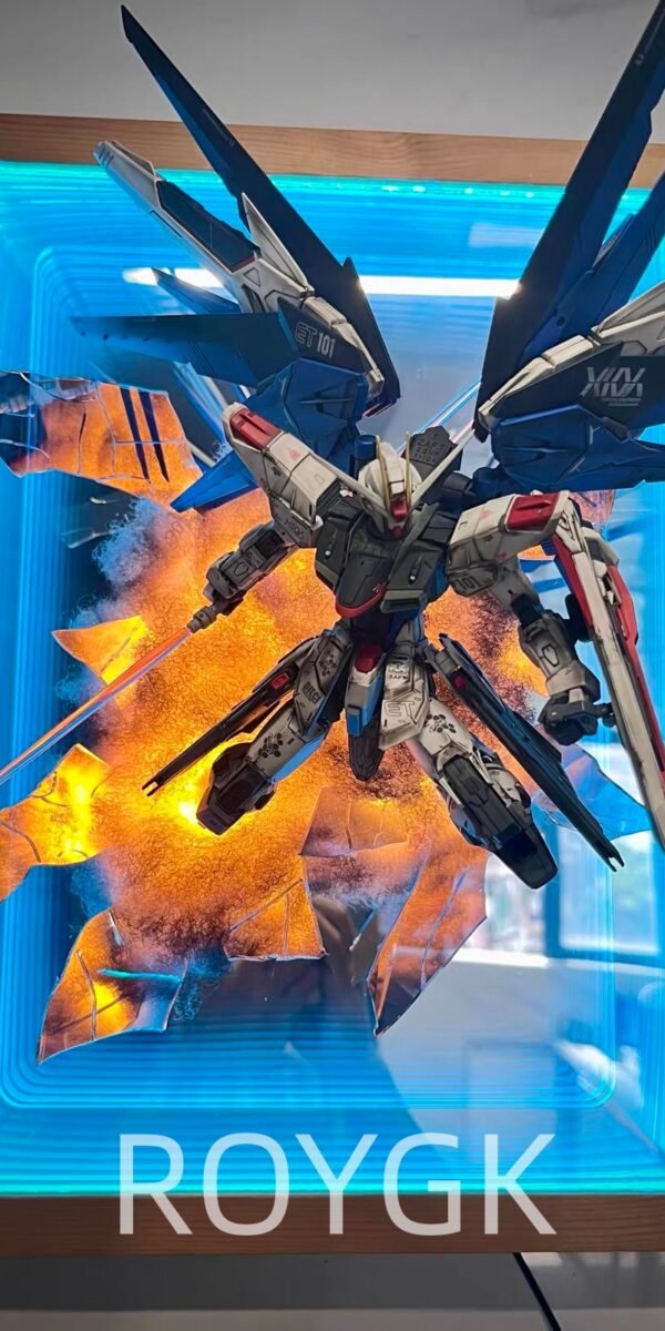 "Freedom Gundam ZGMF-X10A Light Wing Deployment Battle Scene Figure"