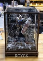 RX-78-2 Gundam Snow Battle Damaged Scene Diorama with Wooden Frame Glass Display Case