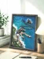 Wing Gundam, coastal reef seascape, miniature diorama 3D ornament, wooden photo frame - Image 2