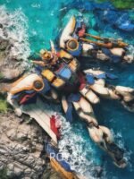 Wing Gundam, coastal reef seascape, miniature diorama 3D ornament, wooden photo frame - Image 3