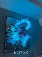 Demon Slayer-Tomioka Giyuu Water Dragon Shattered Mirror Statue, 3D Floating Photo Frame Figure - Image 3