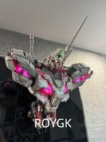 RX-0 Unicorn Gundam Bust, Battle-Damaged Weathering, Multi-LED Light-Up Transformable Half-Body Statue - Image 2